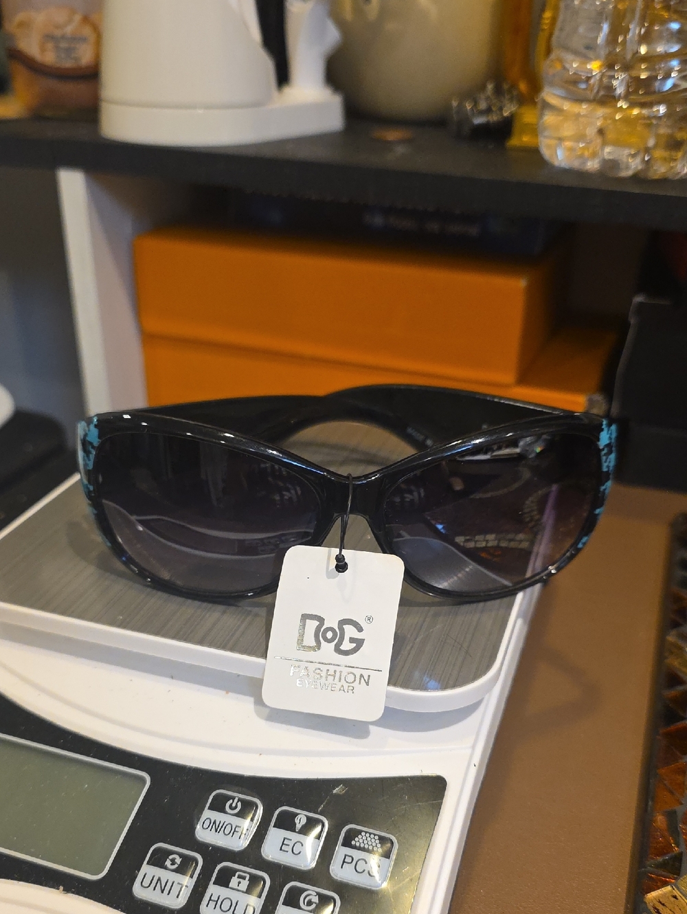 Source Unknown Black Women's Sunglasses with Teal Accents
